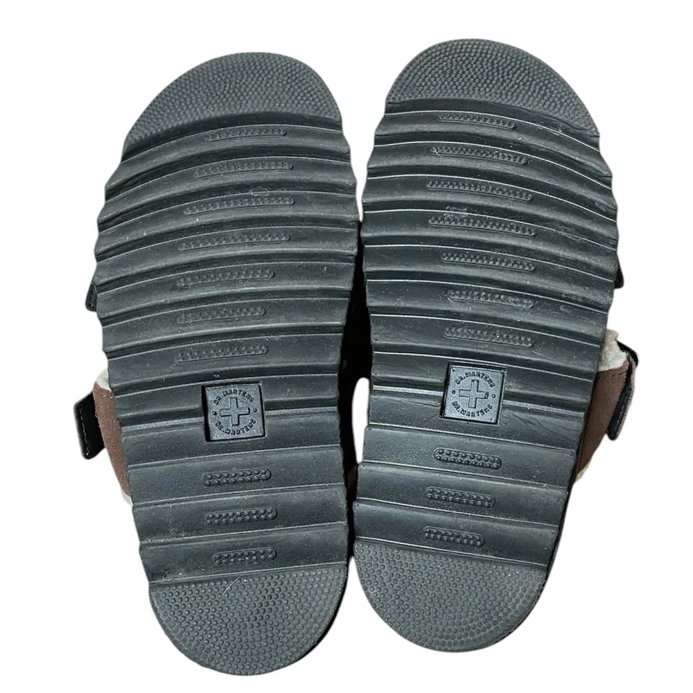 Dr. Martens Myles Suede Fur-Lined Buckle Slide Sandals Dark Brown Women’s Size 8 - Picture 9 of 10